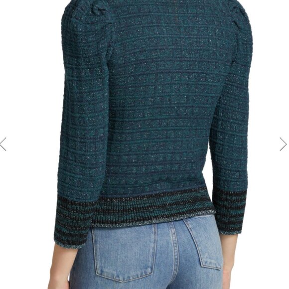 L'Agence Jenni Waffle-knit Cardigan Deep Teal-Multi Colour - Never worn - Picture 3 of 6